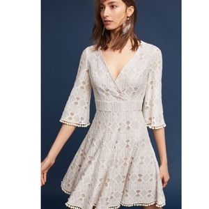Eliza J NWT Fit and Flare Pom-Pom Lace Dress